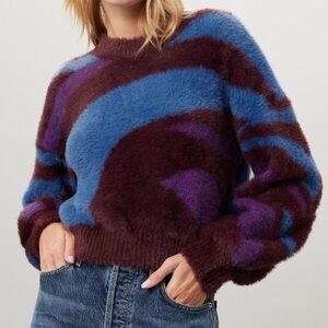 Louna Printed Fuzzy Sweater